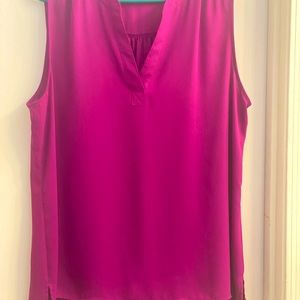 Magenta V-neck Top
